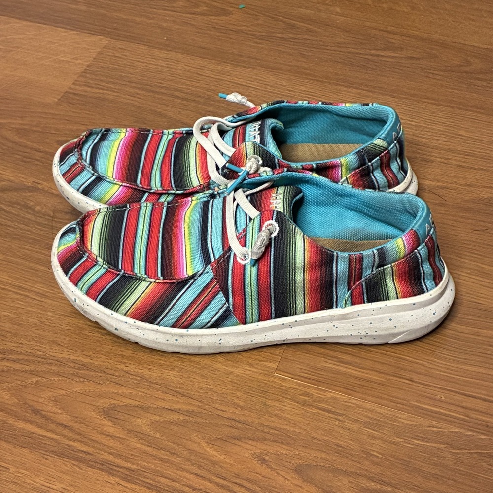 Ariat Women Hilo Striking Serape Slip On Shoes 7B Navajo Rainbow Colorful Casual